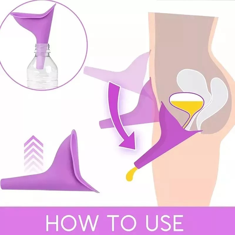 CL Embudo De Urinal Femenino Portátil Reusable Ecológica
