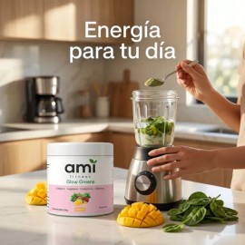 Polvo Ami Fitness Glow Green Colágeno Probióticos Jugo Verde                                                                                          