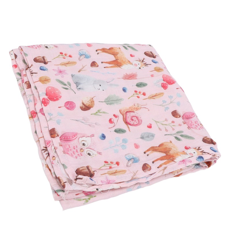 Baby Swaddle Blanket Bamboo Fiber Cotton Cute Patterns Infant Bath