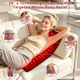 Red Light Therapy Mat for Body, FSA&HSA Red Light Pad, 24" x 12",Black
