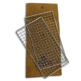 HellFire Bushcraft Grill Stainless Steel Campfire Cooking Grate (2-Pack) Portable Camping Grate for Fire Cooking BBQ - Canvas Carrying Bag - Welded Mesh Grill Grate - Backpacking, Camping, Hiking