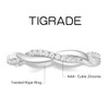 TIGRADE Women Eternity Ring Twisted Rope Cubic Zirconia Engagement Wedding