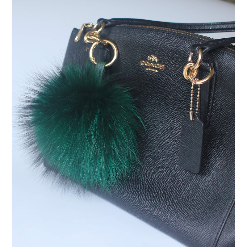 [Fosrion] Large Genuine Raccoon/Fox Fur Pom Pom Keychain Bag Charm