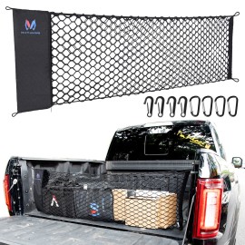 MICTUNING 1X Elastic Truck Bed Cargo Net w/ Storage Bag for Chevy Silverado 3500 2500 1500