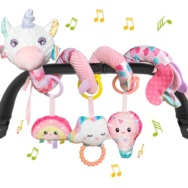 Kulveanju Baby Spiral Pram Toy 0-6 Months - Musical Plush