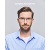 ANRRI Blue Light Glasses Men Half Round Rectangle Metal Frame