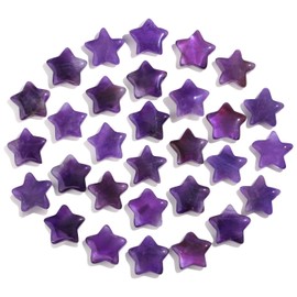 AWARDSEN 20 Pieces Star Crystal, Amethyst Healing Stones Crystals Set, Gemstones Purple Stones Glutstones Crystal Star Crystal for Reiki Ornaments and Meditation
