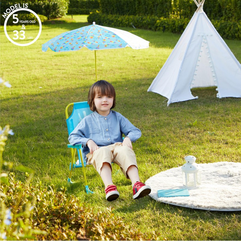 Idea Nuova CoComelon Kids Folding Beach Chair with Umbrella –
