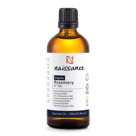 Naissance Organic Rosemary Essential Oil (No. 108) 100ml - Pure, Steam Distilled, Undiluted - for Hair Growth, Aromatherapy, Diffusers