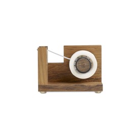 Design Ideas Takara Tape Dispenser, Teak Wood Tape Holder for Desk or Home, Brown