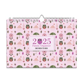 2025 Family Organiser Calendar - One Week to View Planner - Space for Up to 5 People by Arpan (2025 - Owls Design)