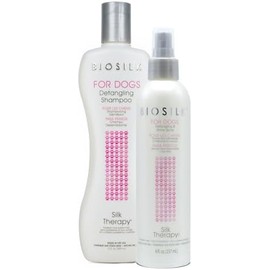 BioSilk Therapy Detangling Plus Shine Mist Dogs + Silk Detangling Shampoo Sulfate Free