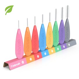 inbrush Premium Interdental Brushes - Set of 8 Mixed Sizes - With Practical Stand - Perfect Interdental Care