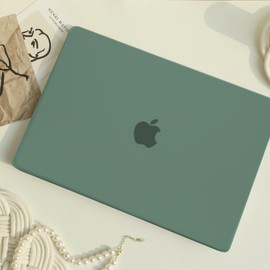 KUTAKTO Compatible with MacBook Air 13 inch Case 2021 2020 2019 2018 Release (M1 A2337 A2179 A1932), Protective Plastic Hard Shell Case with Keyboard Cover & Screen Protector - Midnight Green