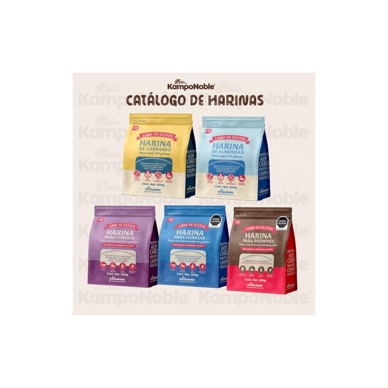 KampoNoble Harina para Hornear sin Gluten y Endulzada con Dátil