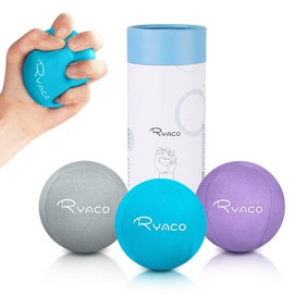 RYACO Grip Strength Balls, Hand Strength Training, Hand Exercise Balls, Hand Grips, Gel Balls Set of 3 for Adults and Kids, Soft Medium Hard Balls, Grip Balls, Strength Training, Rehabilitation,