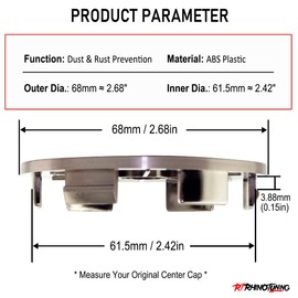 RhinoTuning 4 Pcs Set 68mm Wheel Centre Cap OD 68mm ID 62mm Wheel Hub Centre Covers Hub Covers Hub Caps Compatible with LM wheel Volk Racing TE37 for 654F(Gun Metal)