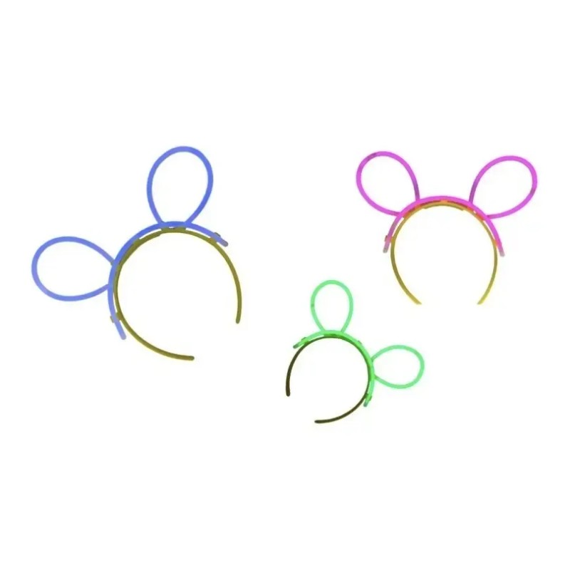 20 Pza De Diadema Neon Glow Orejas Mickey Cyalume 200