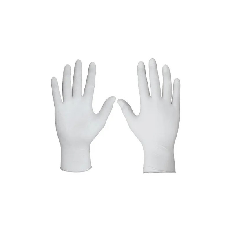 Guantes descartables Ambiderm Plus color blanco talla M de látex