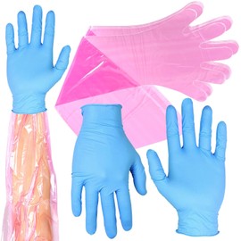 WYOMER 25 - Set Combo Pack of Hunting Field Dressing Gloves - Disposable, Durable, Thick Deer Hunting Gutting and Cleaning Gloves, Including 25 Long and 25 Short Pairs