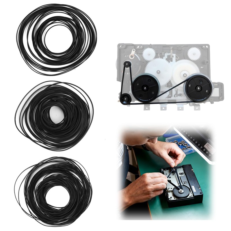 TNJPSEK Cassette Player Belts Replacement Kit, Mixed Flat Rubber Belts