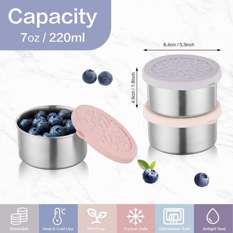 BEFOY Stainless Steel Snack Containers Salad Dressing Container To Go