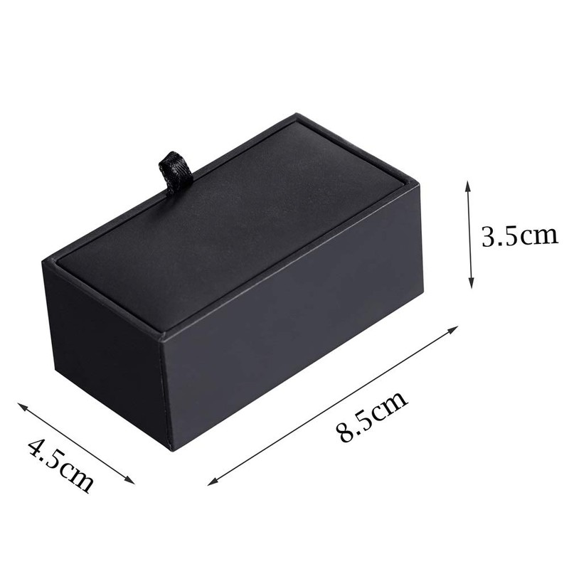 HooAMI Cufflink Box Tie Clip Bar Gift Box Black Jewelry