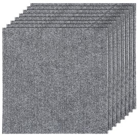AKOLAFE 36PCS Peel and Stick Carpet Tiles 12”x12” Self Adhesive Carpet Squares for Basement Carpet for Concrete Floor Non Skid Carpet Tiles Clearance on Indoor Outdoor Carpet Squares Commercial Grey