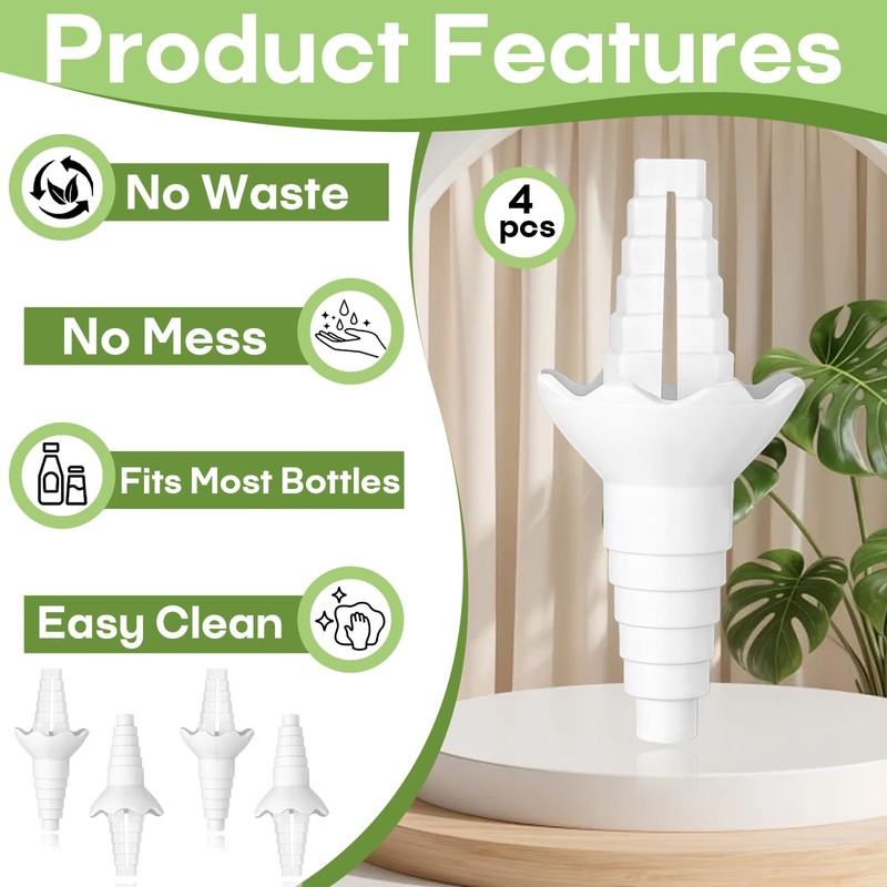 4-Pack Reusable Funnels for Effortless Liquid Transfer Like Shampoo