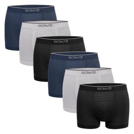 Gomati Men's Seamless Pants (Pack of 6) Seamless Boxer Shorts Made of Microfibre Elastane, mix