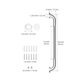 24 Inch Anti Slip Shower Grab Bar, Munzong Stainless Steel Bathroom Grab Bar, Satin Brushed Nickel Knurled Bathroom Balance Bar,Safety Hand Rail Support Handicap Elderly Senior Assist Bath Handle