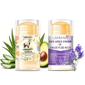 2 unidades de crema de urea 60% para pies y piel seca agrietada, barra de reparación de talón agrietado, bálsamo hidratante de máxima fuerza para pies