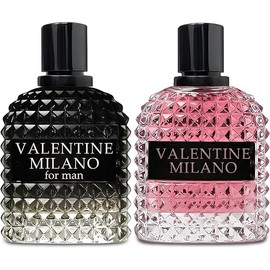 Valentine Milano Couple Set Perfume for Women/Men Eau De Parfum - Amber Floral Jasmine, Bourbon Vanilla & Woods Oriental-Floral Women/Men Cologne with a Modern Twist Elegant 100ml Bottle for Best Gift