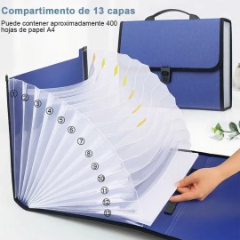 AZYAADIXX Carpeta De Archivo Expandible Organizador De Documentos 13 Bolsillos Folder Organizador Con Asa Organizador De Acordeón Carpeta Plegable Tam