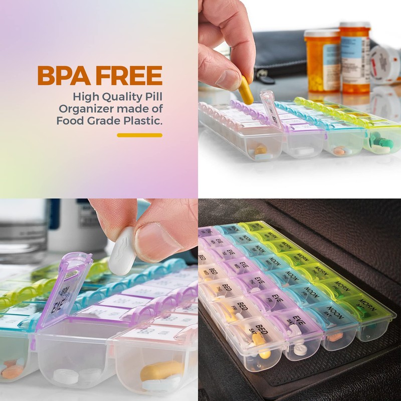Pill Organizer - Large Pill Organizer with Weekly and Daily