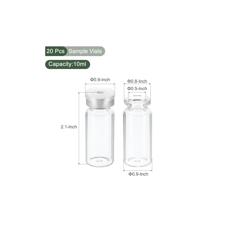 YOKIVE 20 Pcs Sample Vials, Lab Empty Vials | Lab