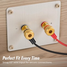 InstallGear 1/0 Gauge AWG Tinned Pure Copper Lugs Ring Terminals Connectors with Heat Shrink, 10-Pack - 1/0 Ring Terminal - Electrical Connectors, Heat Shrink Wire Connectors for 1/0 Gauge Wire