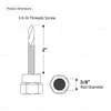 Everflow 8042957-25 3/8" Screw Vertical Threaded Rod Anchor Designed for
