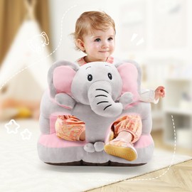 Blublu Park Baby Sitting Support Sofa, Sit Me Up Floor Seat for Baby, Learn to Sit Chair for Toddlers, Infant Seats for Sitting Up 3-12-24 Month (Grey Elephant)