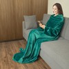 Fleece Wearable Blanket with Sleeves for Adult Women Men, Super