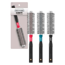 Conair Style & Volumize Metal Round hair brush - Blow Drying brush - Hairbrush for Short Hair Length - Color at random -1 Count