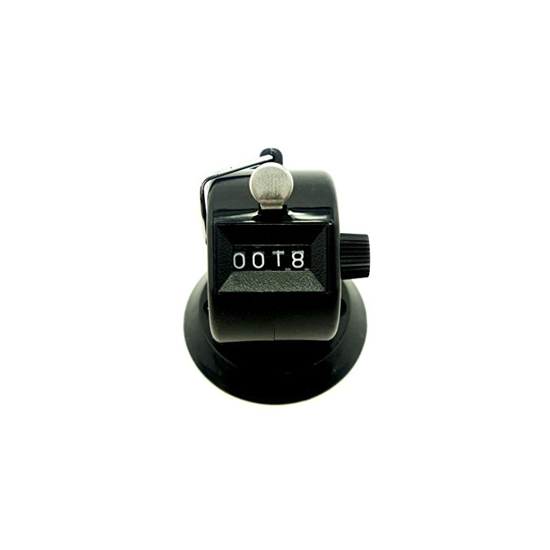 HAND® Black Four Digit Handheld & Tabletop Tally Counter Clicker