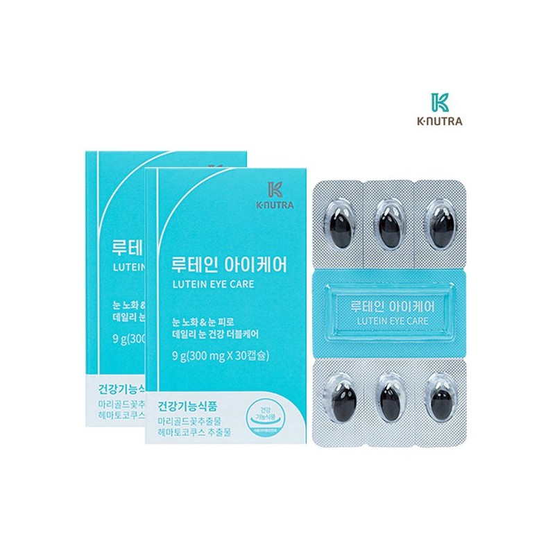 K-Nutra 케이뉴트라 루테인 아이케어 아스타잔틴 300mg x 30캡슐 2박스 K-nyutra