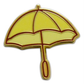 Novel Merk Umbrella & Spring Season Lapel Pin, Hat Pin & Tie Tack Set with Clutch Back (3- Yellow Umbrella)
