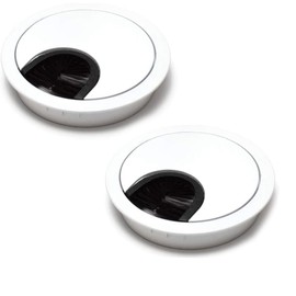 IMOUMOU Cable Feed-Through Cable Bore Diameter 60 mm, Pack of 2 Cable Feed-Through Desk with Dust Seal Cable Guide Desk (60 mm)