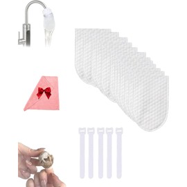 50/100/150/200pcs Faucet Filter Bag, Splash-Proof Kitchen Faucet Water Filters Bag, Universal Cotton Replacement Filters for Bathroom & Kitchen Sink Taps, for Sediment Rust Silt (150, white)