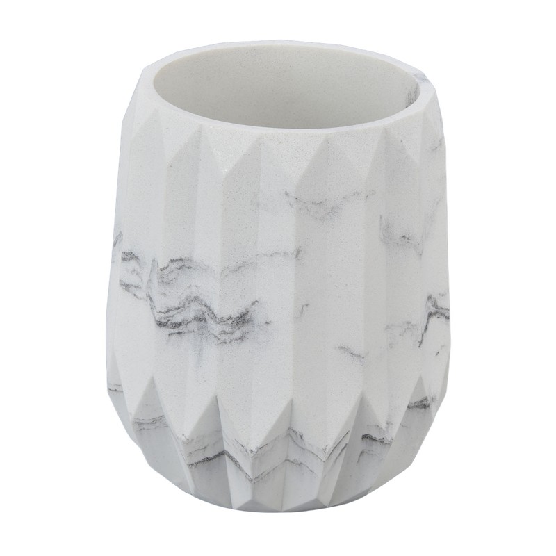 Makeup Brush Holder Durable Glossy Resin Large Capacity Modern Design