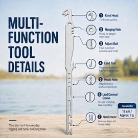 6-in-1 Stainless Steel Fishing Multi Tool Hook Remover and Knot Tyer