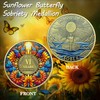 ACGZQY Sobriety Coin, 6 Year Sunflower Butterfly Sobriety Chip AA