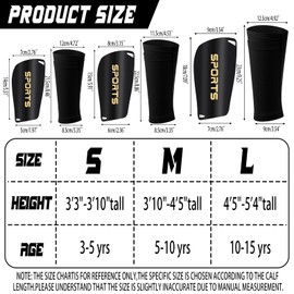 Syhood Soccer Shin Guards for Kids Youth Teens Adults Shin Pads and Shin Guard Sleeves for 3-15 Years Old Children Boys Girls Shin Guards EVA Cushion Protection for Soccer Football Game (Black, S)